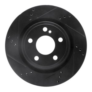 Mercedes-Benz CLA250 Brake Rotor (1) - Rear Left - R1 Concepts - Drilled & Slotted - Black - `14-`19